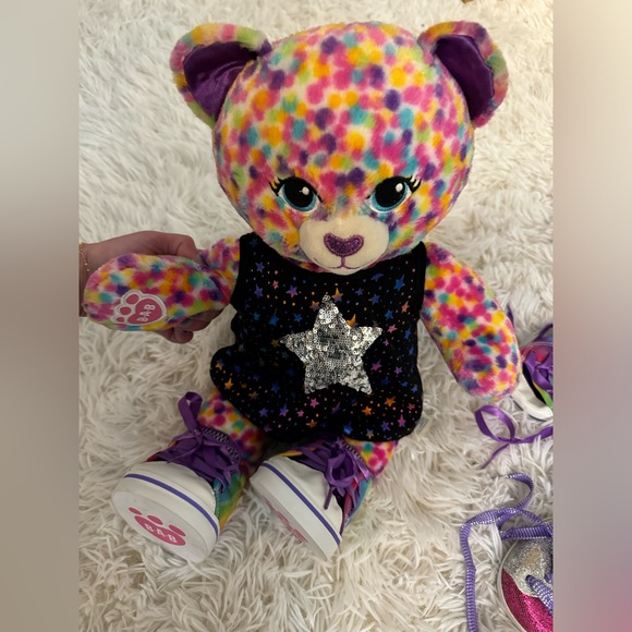 Neon spotted leopard Build-A-Bear with accessories - Picture 8 of 8